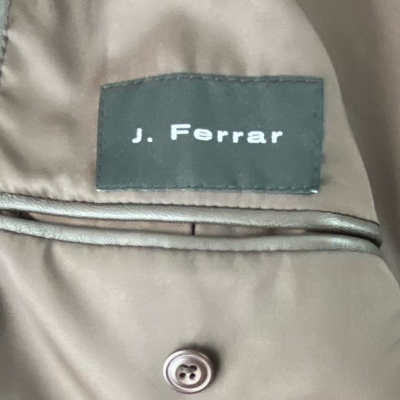 J. Ferrar Leather Double Breasted 3 Button Blazer in Dark Brown, Men's Medium - Picture 6 of 16